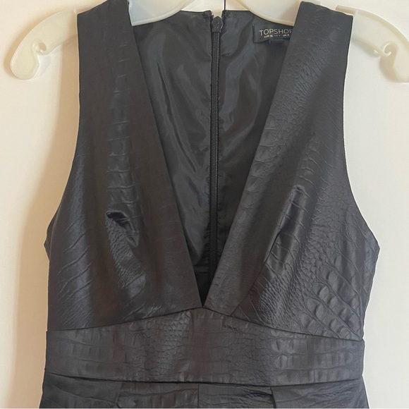 Topshop Croc Effect Plunge Romper - Picture 5 of 8